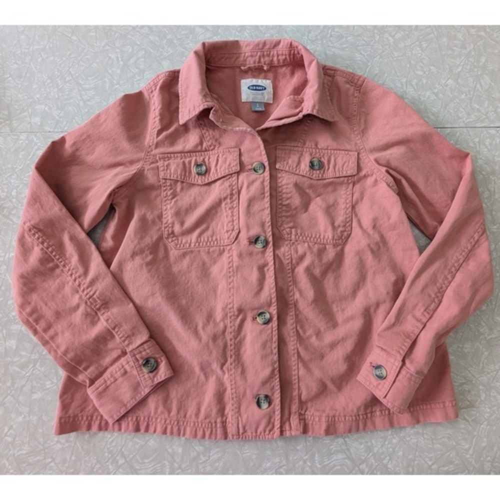Old Navy S Pink Utility‎ Button Jacket Cotton Canvas